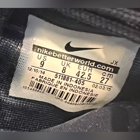 Nike Roshe Men Sneaker 2015 Gym Navy Blue Running Shoes.Size:9”. Lace up . Used - Picture 7 of 7